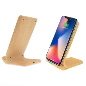 10W Wood Wireless Charger with Phone Stand