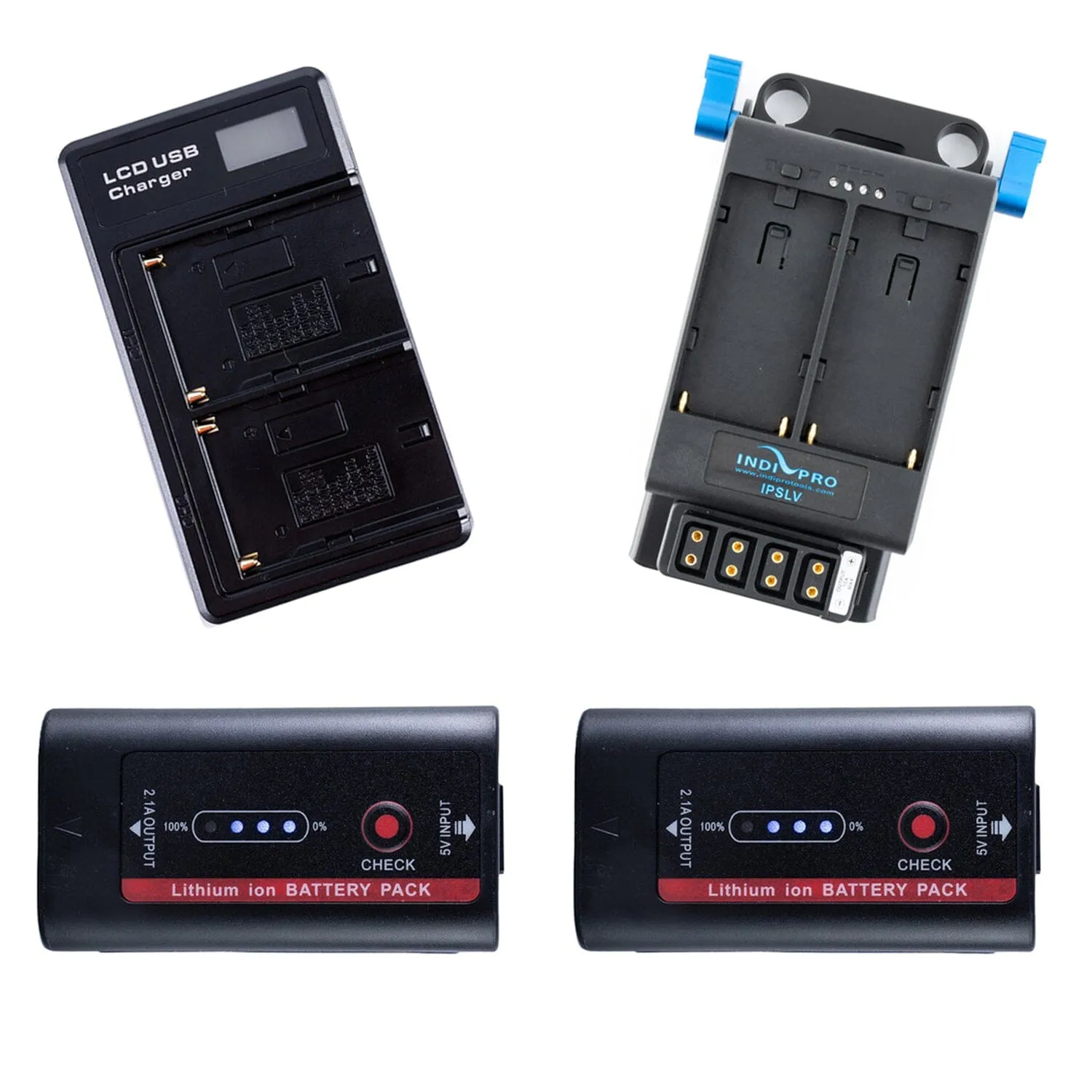 2x NP-F980 7.4V 6600mAh Li-Ion Batteries with Universal Dual NP-F Power System and NP-F Series Dual-Battery Charger Kit