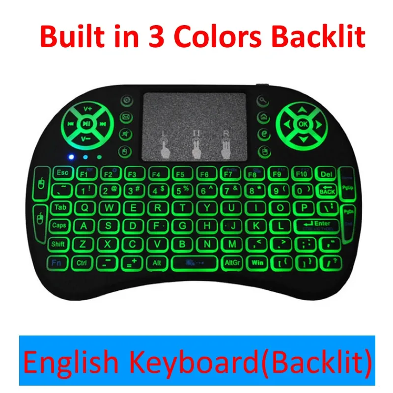 3 Colors Backlit i8 Mini Wireless Keyboard