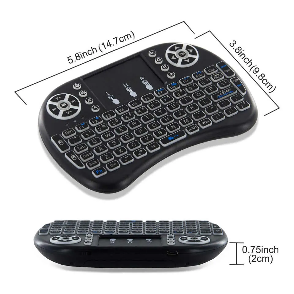 3 Colors Backlit i8 Mini Wireless Keyboard