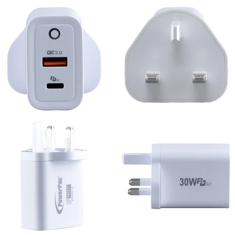 30W Charger Fast Charge QC3.0, PD 3.0 USB Smart Charger, TYPE A, TYPE C (PP7983)