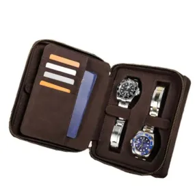 4 Watch Luxury Leather Travel Portable Watch Roll