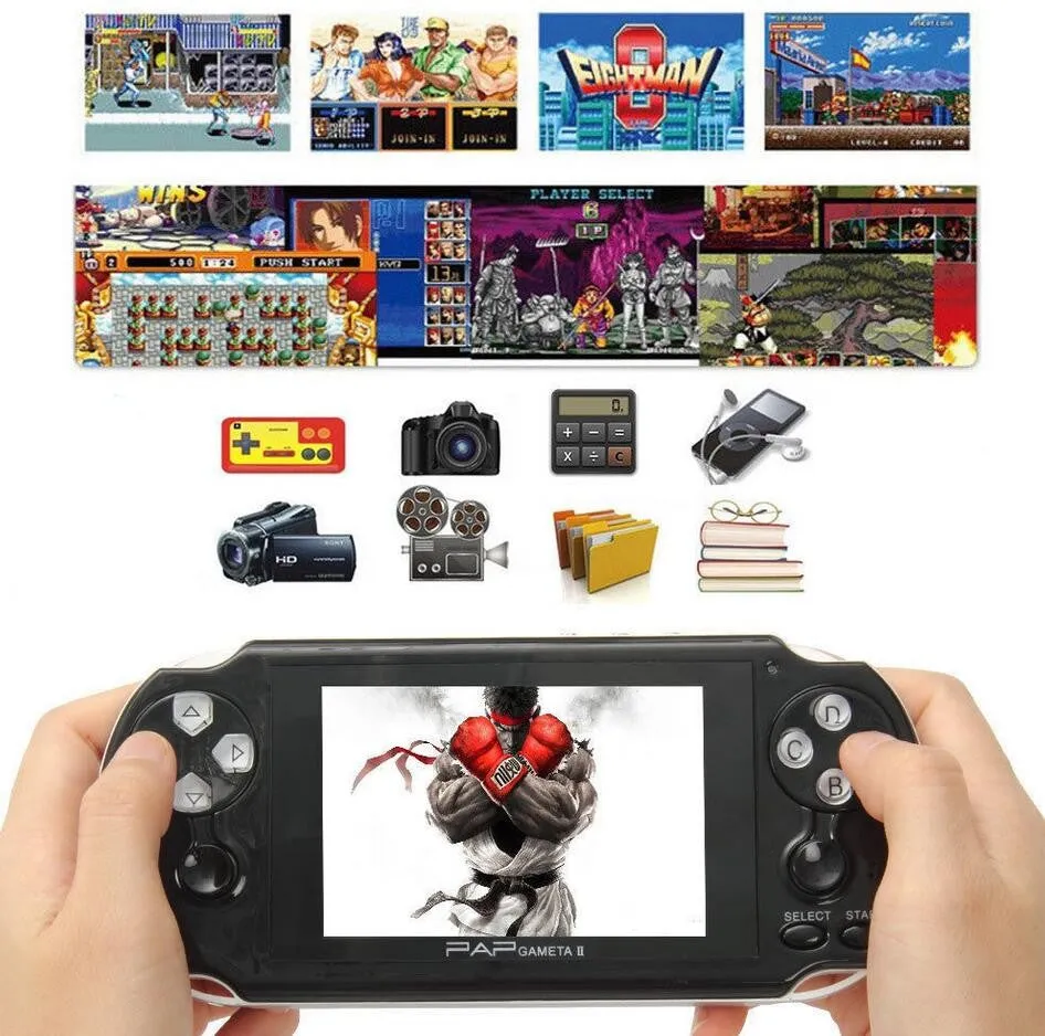 4.3" Handheld Game Player 64Bit PAP Gameta 8G 8GB PMP PSP Built-In 10000 MP4 MP5 Video Game Consoles