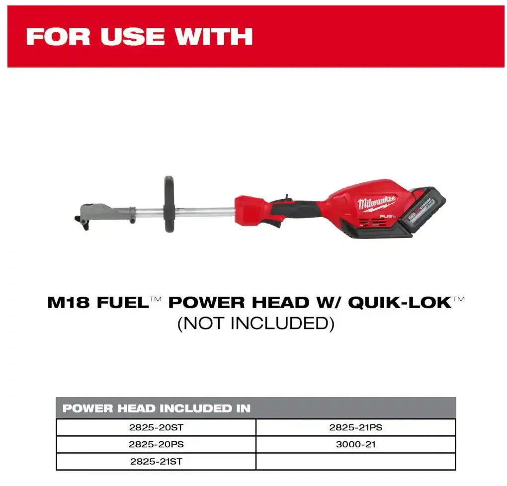 49-16-2721 Milwaukee M18 Fuel QUIK-LOK 3' Extension Pole Attachment