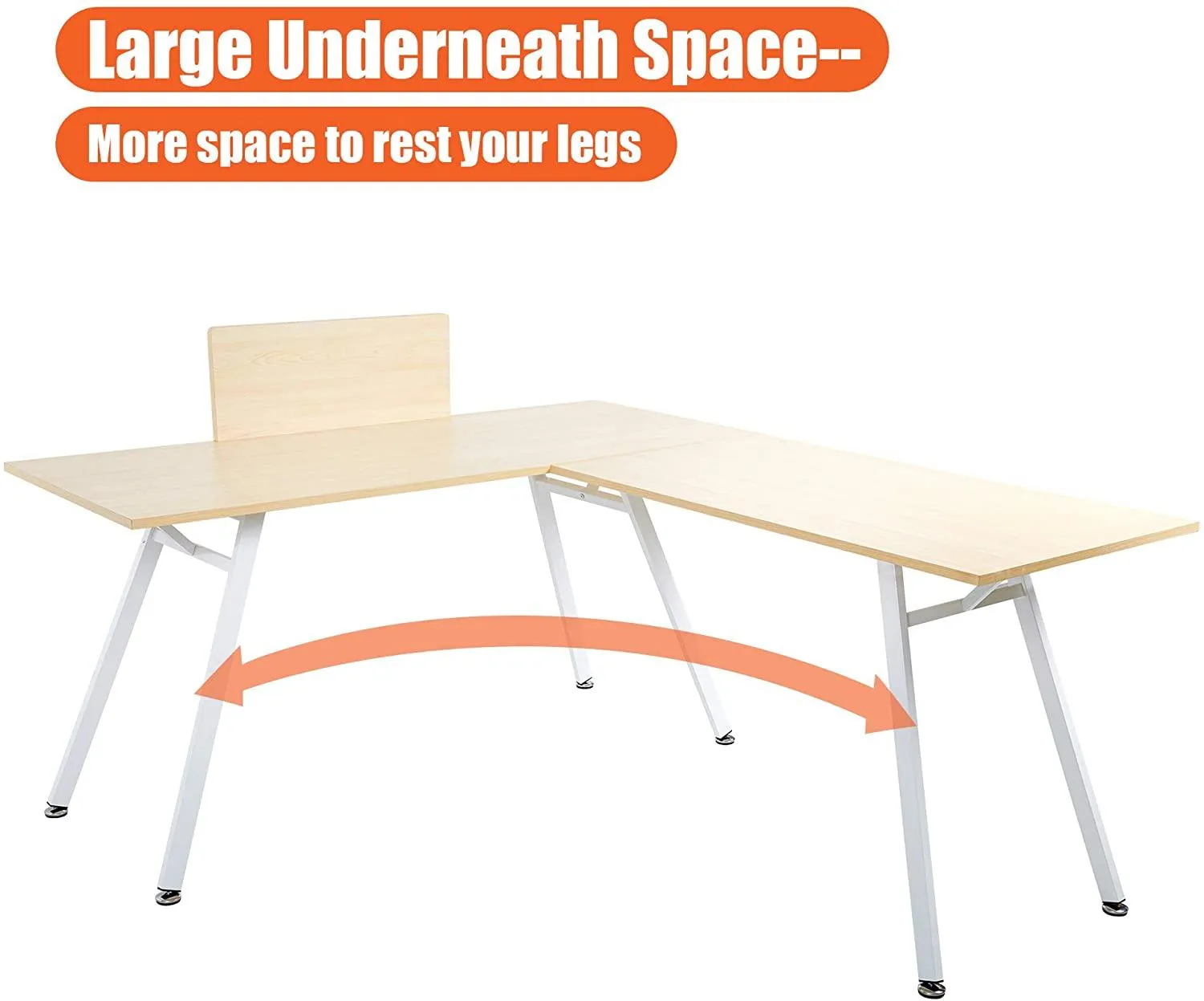 67"x59" L Shaped Desk Home Office Large Computer Corner Desk, White