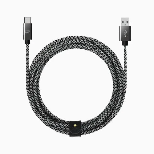 6ft Marbled Woven USB-C to USB-A Cable with Strap