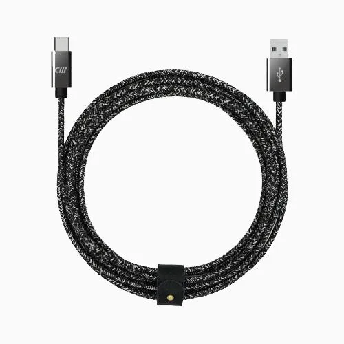 6ft Marbled Woven USB-C to USB-A Cable with Strap