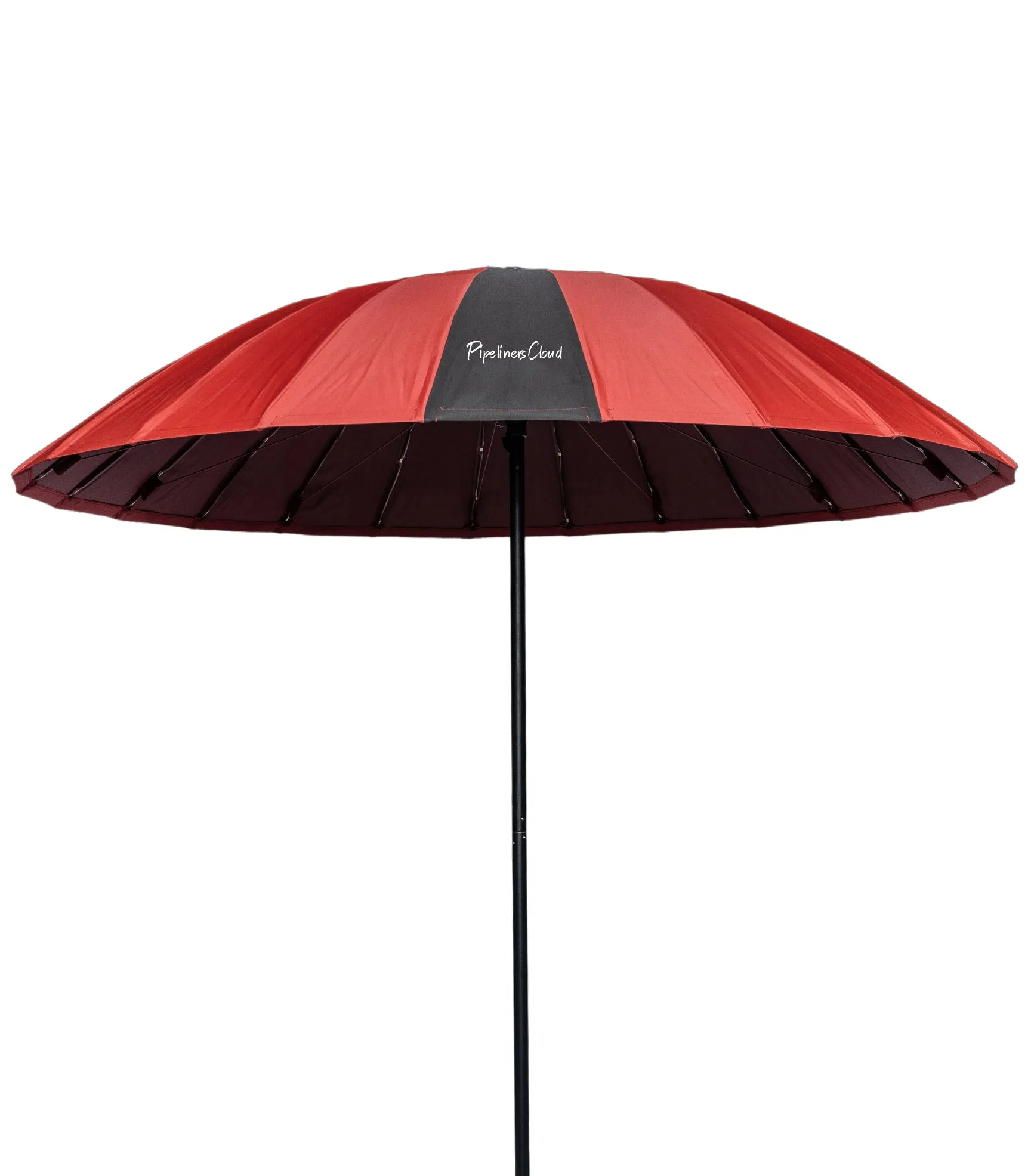 8' Red Pipeliners Cloud Umbrella and Slam Pole Holder