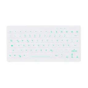 Active Key AK-CB4112F Compact Ultraflat Wipeable Keyboard in White with Backlighting - Wired