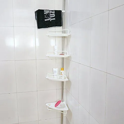 Adjustable Stainless Steel 4-Shelf Corner Shower Caddy