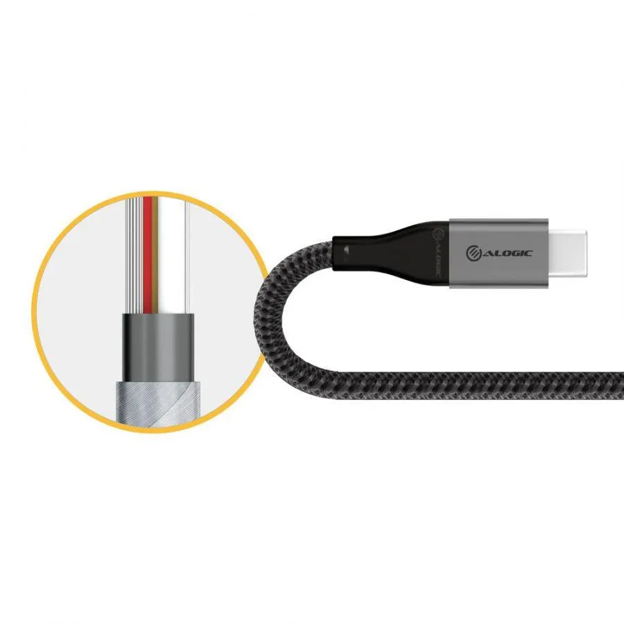 ALOGIC Super Ultra USB 2.0 USB-C to USB-A Cable - 3A|480Mbps - Space Grey - 3m (ULCA203-SGR)