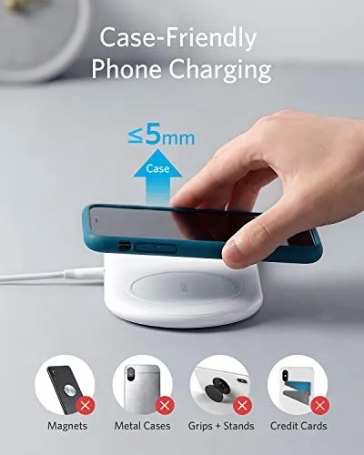 Anker Wireless Charging Station, 2 in 1 PowerWave  Pad with Holder for Apple Watch 5/4/3/2, Wireless Charger for iPhone 11, Pro, Pro Max, Xs, AirPods (Watch Charging Cable & AC Adapter Not Included)