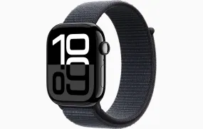 Apple Watch Series 10 GPS 46Mm Jet Black Aluminium Case, Ink Sport Loop