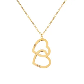 Arabic Customizable Double Heart Necklace with Two Names