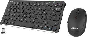 Arteck 2.4G Wireless Keyboard and Mouse Combo Ultra Compact Slim Stainless Full Size Keyboard and Ergonomic Mouse for Computer/Desktop/Pc/Laptop and Windows 10/8/7 Build in Rechargeable Battery