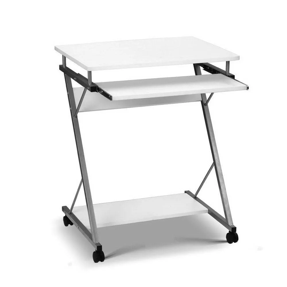 Artiss Metal Pull Out Table Desk - White