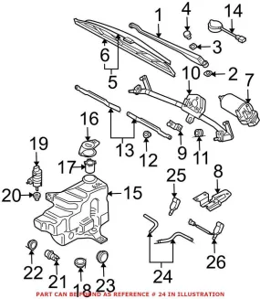 Audi Windshield Washer Hose 2D0955962 – Genuine VW/Audi