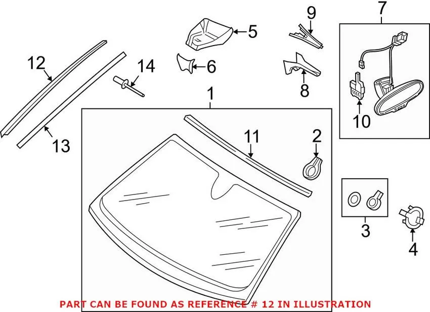 Audi Windshield Weather Strip – Driver Side (Satin Black) 4G0854327B01C