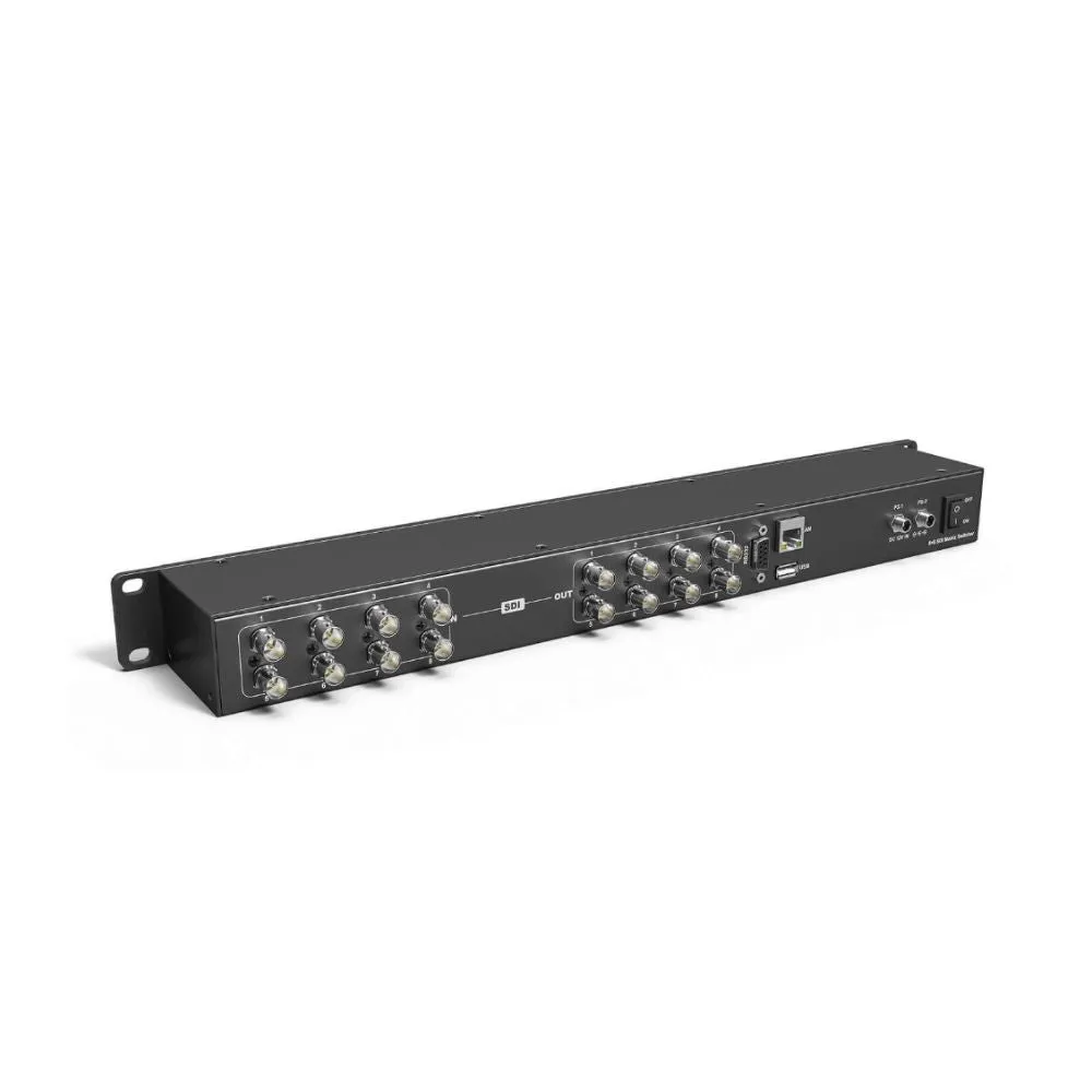 AVMATRIX 1RU 8 IN X 8 OUT 3G-SDI 8 Channel Video Matrix Switcher with RJ45, RS-232 & USB Port for Recording and Broadcast | MSS0811