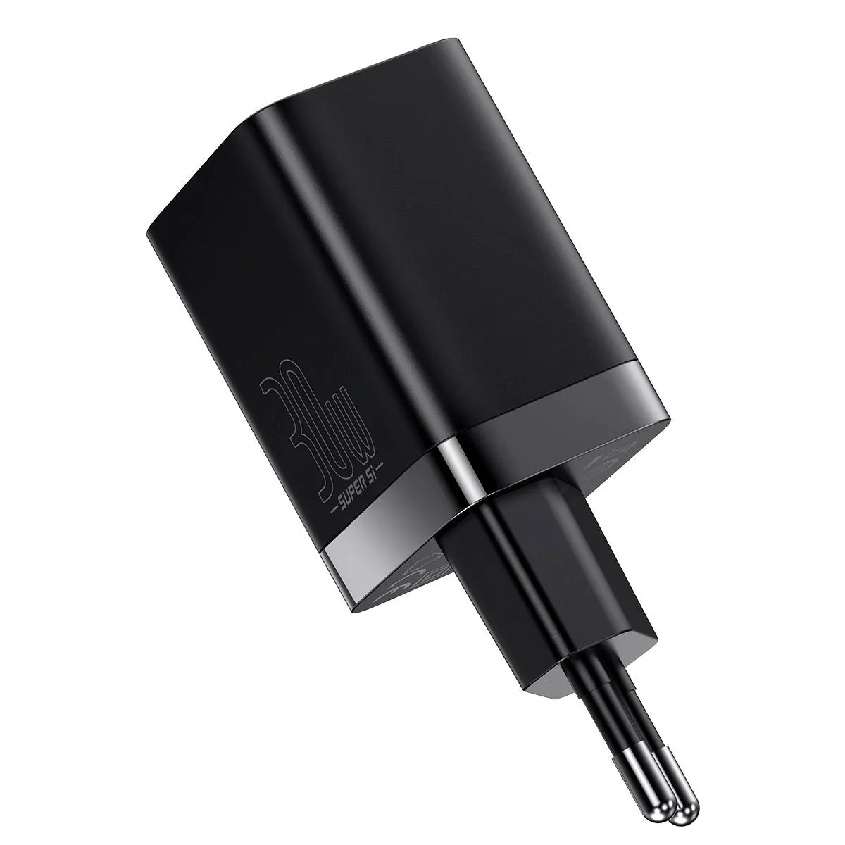 Baseus 30W Super Si Pro Vægoplader USB-C & USB-A - Sort