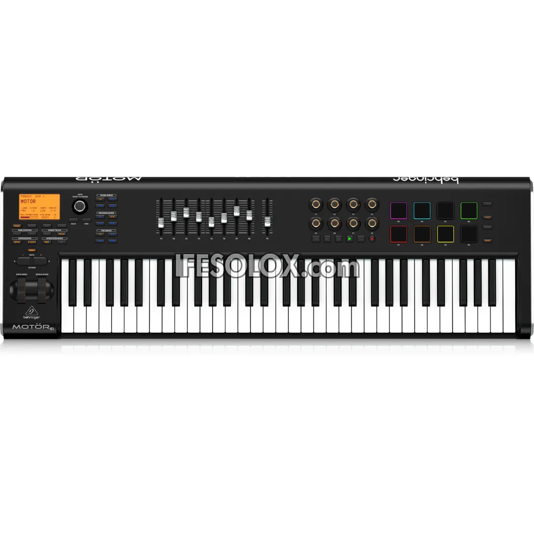 Behringer MOTOR 61 61-Key USB/MIDI Keyboard Controller with Motorized Faders and Touch Sensitive Pads - Brand New