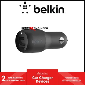 Belkin BOOST↑CHARGE™ USB-C   USB-A Car Charger 32W - Black (Barcode: 745883816712 )