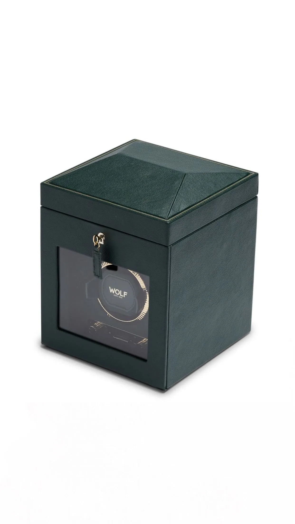 British Racing Single Watch Winder with Storage in Green