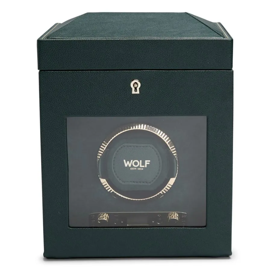 British Racing Single Watch Winder with Storage in Green