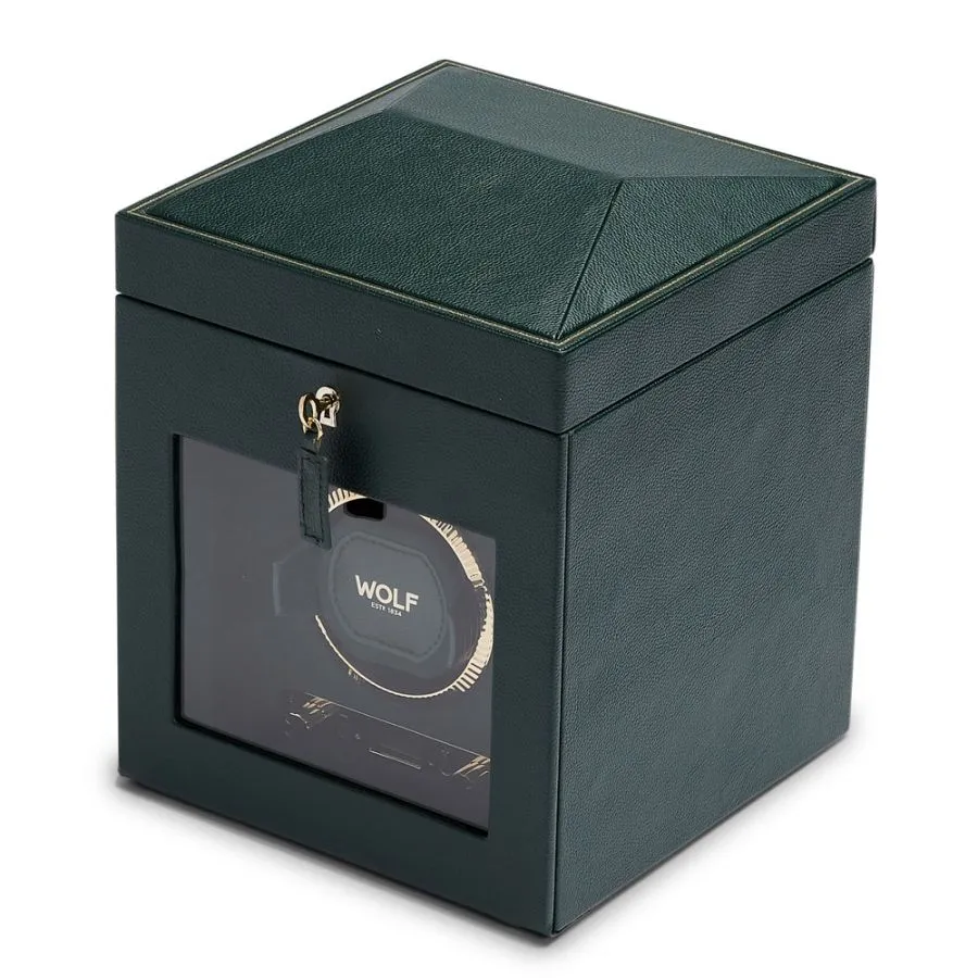 British Racing Single Watch Winder with Storage in Green