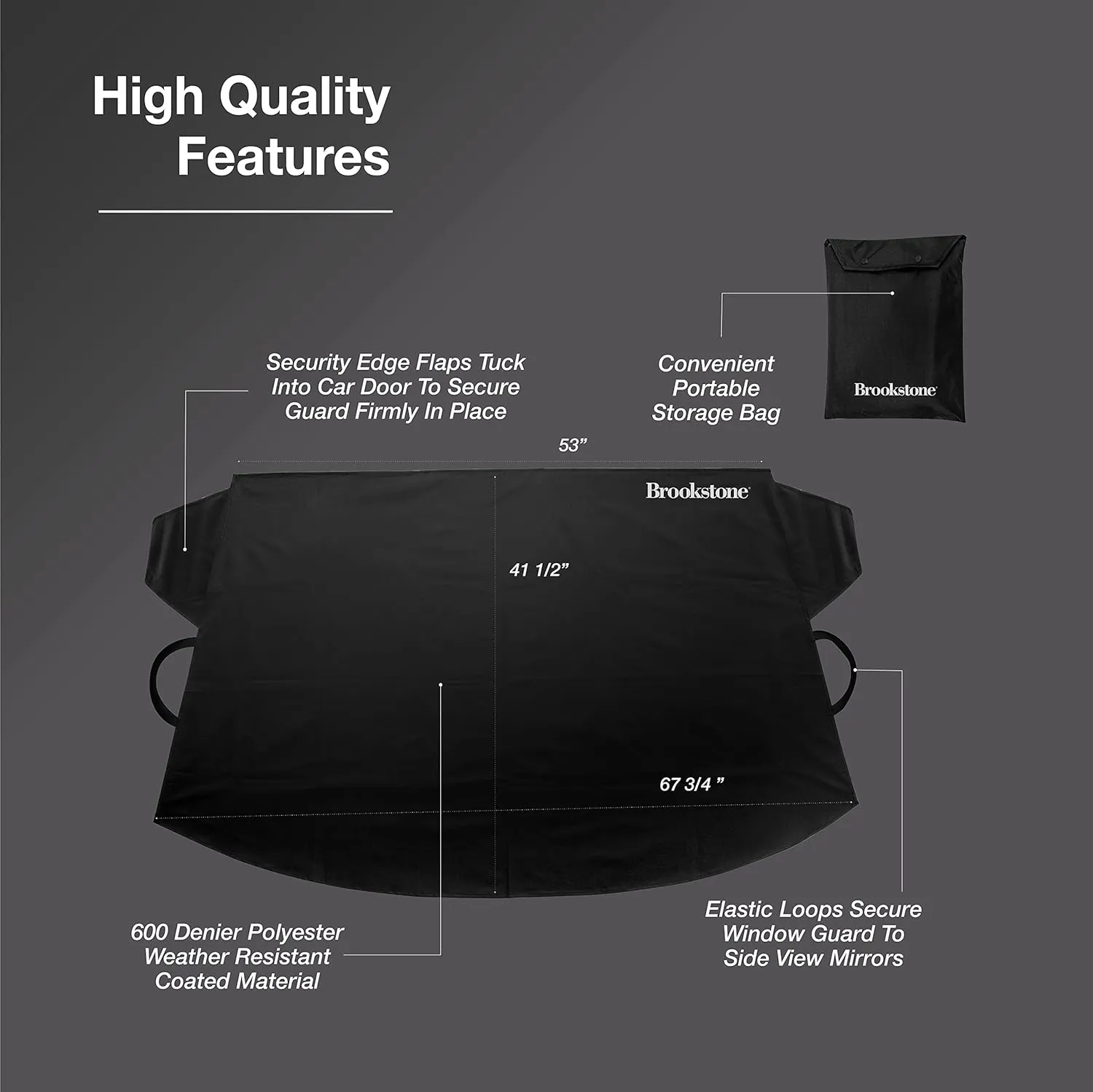 Brookstone Car Windsheild Cover, Winter / Snow Guard