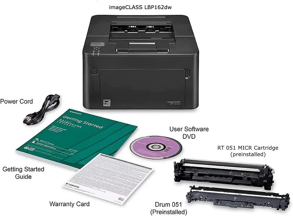 Canon LBP162dw ImageCLASS Printer with 1 RT 051 Compatible MICR Cartridge