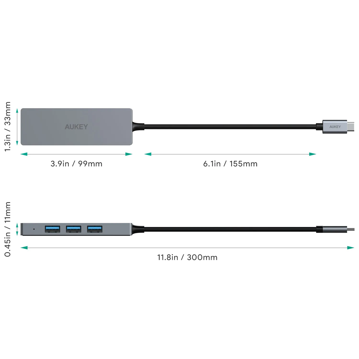 CB-C62 USB C to 4 Port USB 3.1 Aluminium Hub