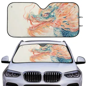 Chinese Dragon Car Sun Shade, Front Windshield Coverings Blocker Auto Protector Window Visor Screen Cover Shield Men Women SUV Truck