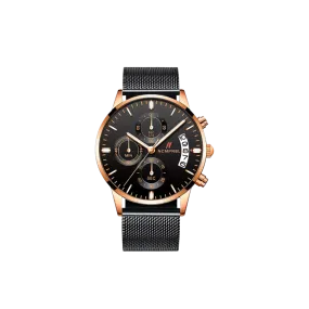 Chrono Black Rose 43MM Mens Chronograph Watch In Black/Rose Gold