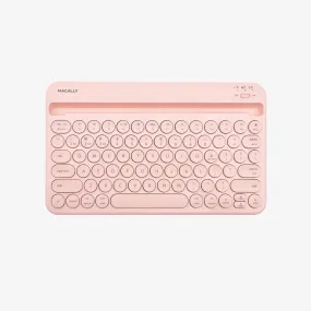 Compact Bluetooth Keyboard for Mac with iPhone or iPad Holder (Pink)