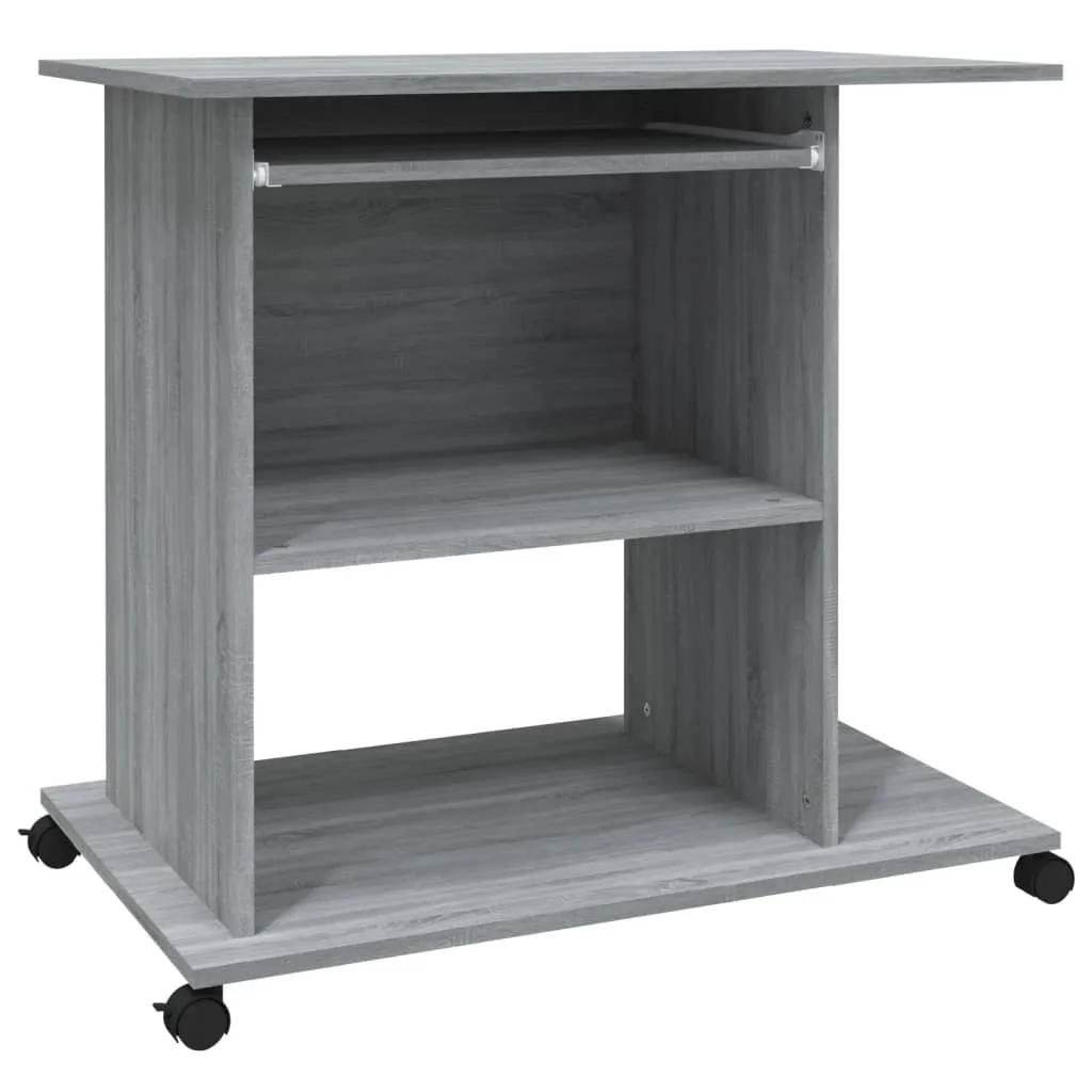 Computer Desk Grey Sonoma 80x50x75 cm Engineered Wood