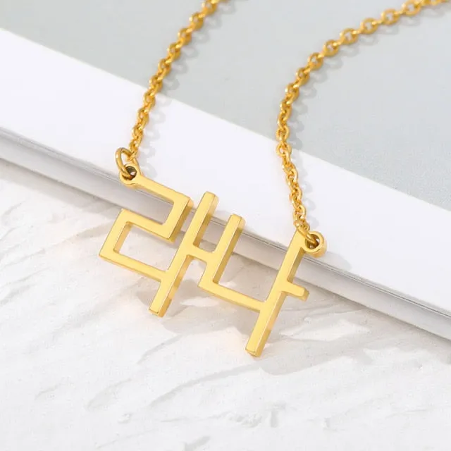 Custom Japanese Katakana Name Necklace Personalized Korean Hebrew Arabic Hindi Pendant Necklace Any Language Can Be Made