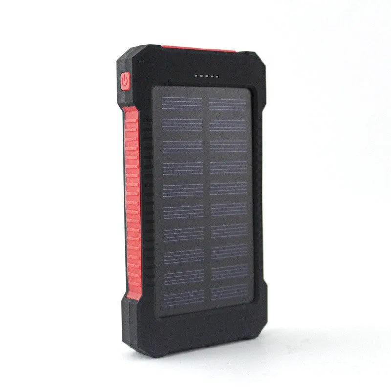 DCAE Real 10000mAh Power Bank Waterproof Shock drop resistance Dual USB Travel Solar Charger PowerBank For Android smart phone