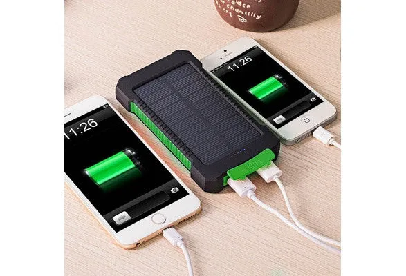 DCAE Real 10000mAh Power Bank Waterproof Shock drop resistance Dual USB Travel Solar Charger PowerBank For Android smart phone