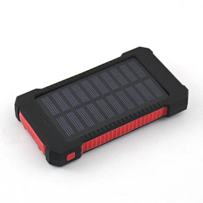 DCAE Real 10000mAh Power Bank Waterproof Shock drop resistance Dual USB Travel Solar Charger PowerBank For Android smart phone