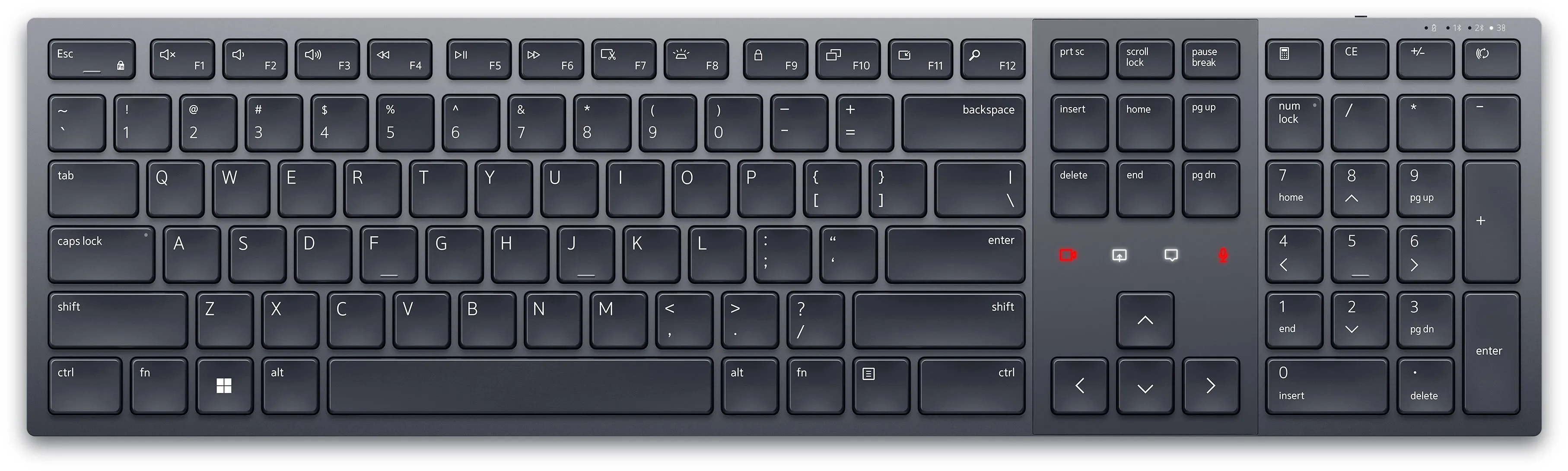 Dell Premier Kb900 - Keyboard - Collaboration - Backlit - Wireless - 2.4 Ghz, Bluetooth 5.1 - Qwerty - Uk - Graphite - W