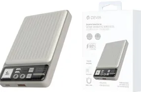 Devia Magnetic Wireless Power Bank, 5000Mah, White