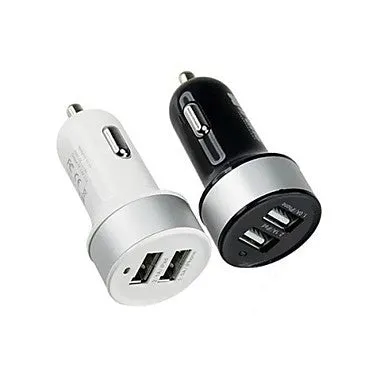 Dual-USB Car Cigarette Lighter Power Adapter for Smartphones and Tabs (Samsung S2/S3/S4/S5/Note2, iPhone)