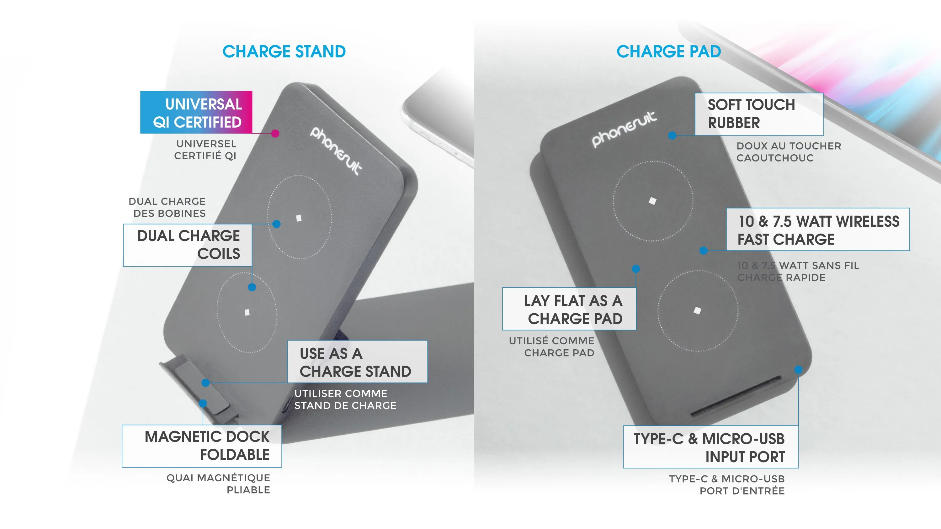 Energy Core Wireless Charger Adjustable Stand & Pad