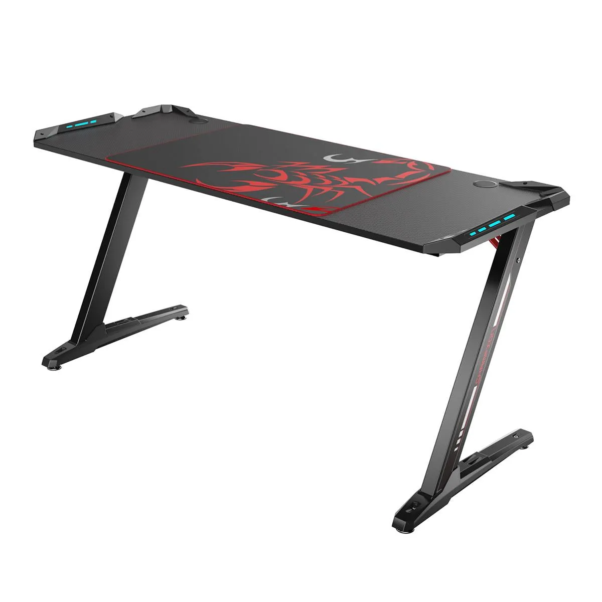 Eureka Ergonomic Z60 Gaming Desk with RGB Lights (Black)