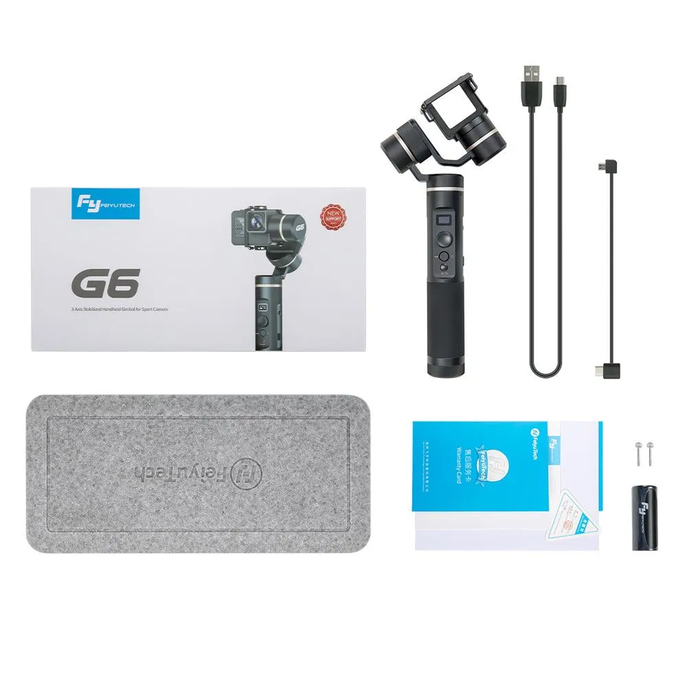 FeiyuTech G6 3-Axis Splash Proof Handheld Gimbal Stabilizer for GoPro Hero 6/5/4 and Other Action Cameras