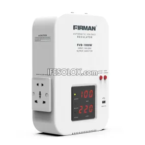 FIRMAN FVR-1000W 1000Watts Wall-Mounted Automatic Voltage Stabilizer with USB - Brand New