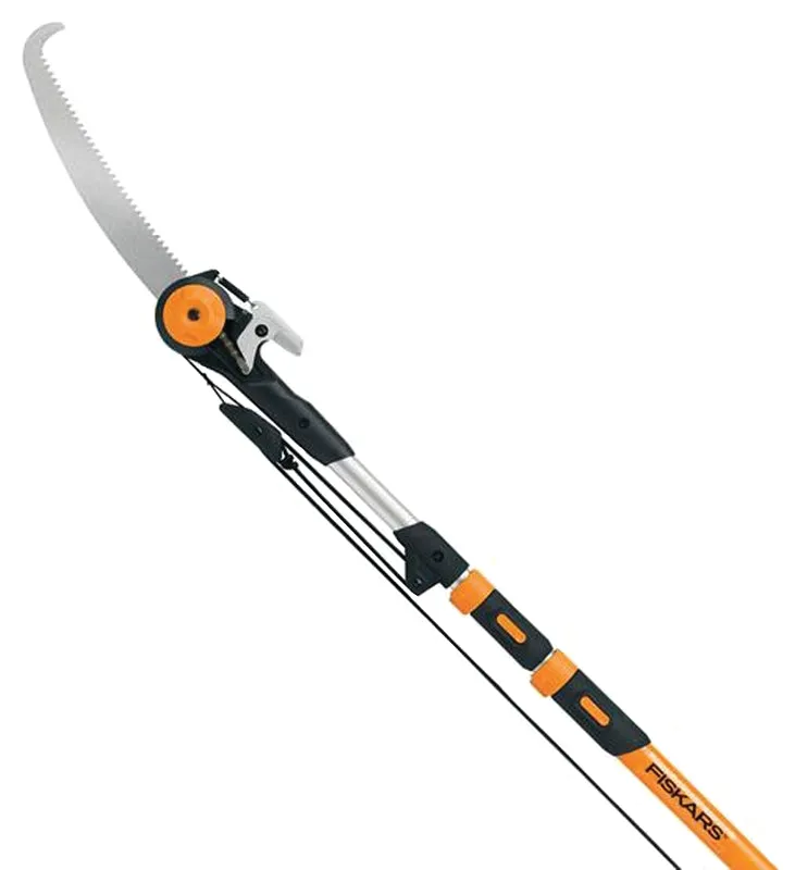 Fiskars 394631-1001 Pole Saw and Pruner, 1-1/4 in Dia Cutting Capacity, Steel Blade, 7 to 16 ft L Extension :EA: QUANTITY: 1