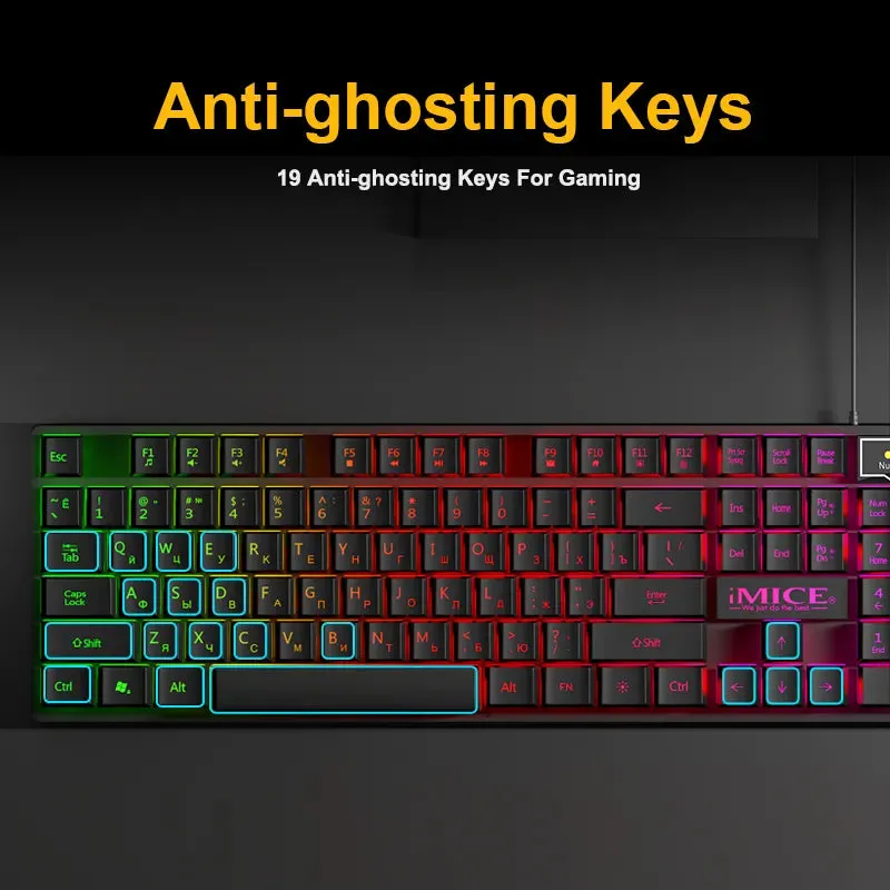 Gaming keyboard Gamer keyboard with backlight USB 104 Rubber keycaps RGB Wired Ergonomic Russian keyboard For PC laptop