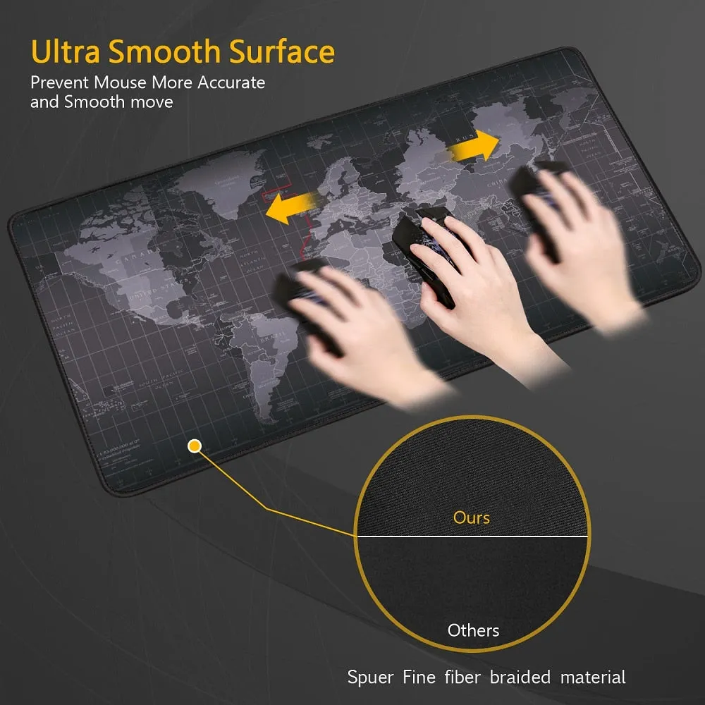 Gaming Mouse Pad - World Map Mouse Pad Gaming Desk Pad